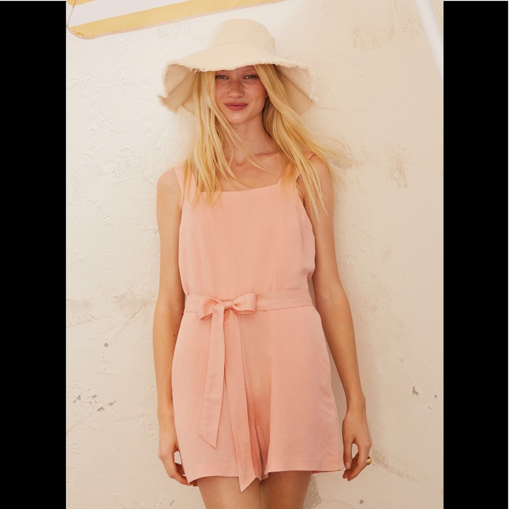 NWT H&M apricot linen romper